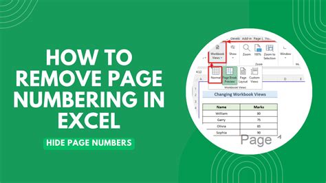 How To Remove Background Page Number In Excel 2016