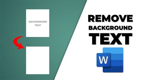 How To Remove Background Text On Word Document