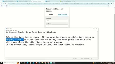 how to remove border from text box in bluebeam