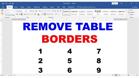 how to remove borders in powerpoint table