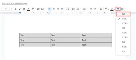 how to remove borders on google docs