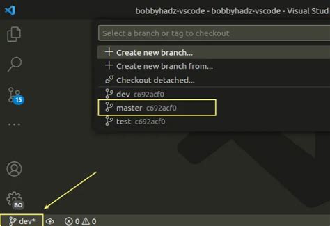 how to remove branch in visual studio code