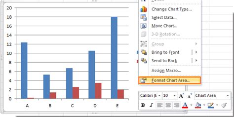 how to remove chart area in excel