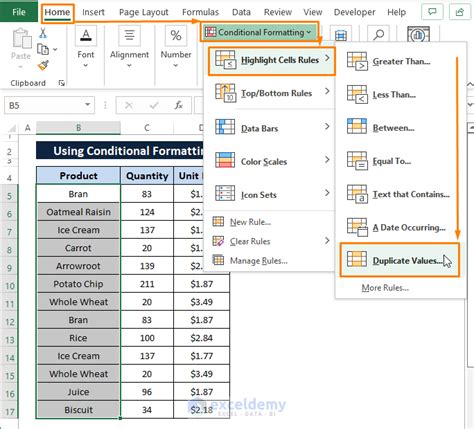 how to remove conditional formatting for duplicates in excel