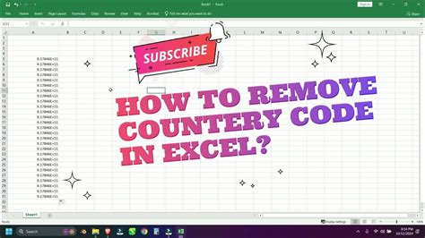 how to remove country code in excel using formula