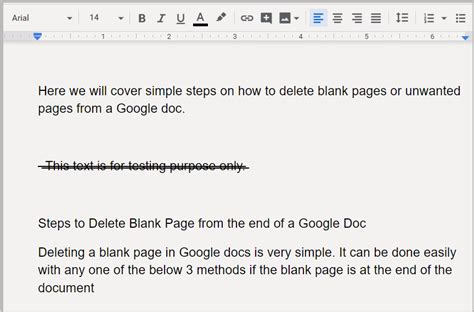 how to remove cross out in google docs
