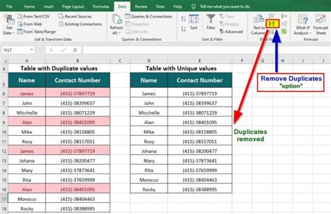 how to remove data duplicates in excel