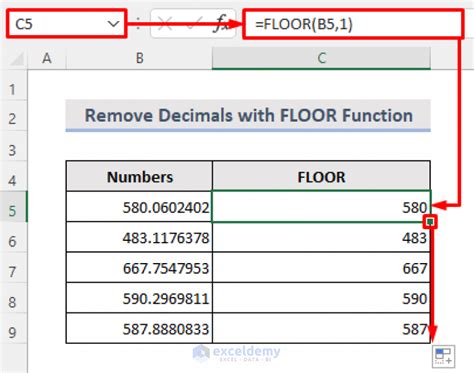 how to remove decimal points in excel graph