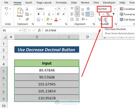 how to remove decimals in excel graph