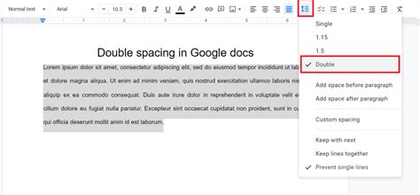 how to remove double space in docs