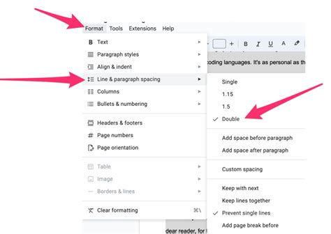 how to remove double space on google docs