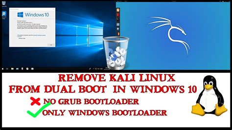 how to remove dual boot kali linux from windows 10