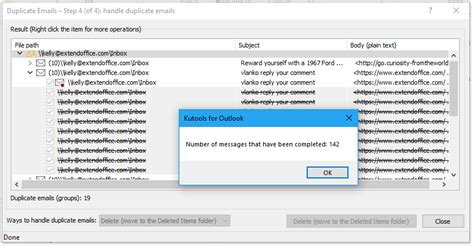 how to remove duplicate emails from outlook folder