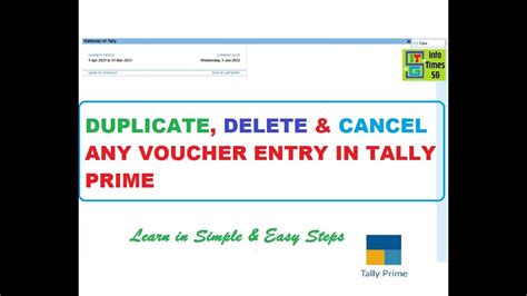 how to remove duplicate voucher in tally prime