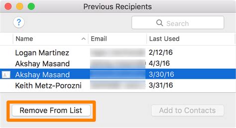 how to remove email address from contact list