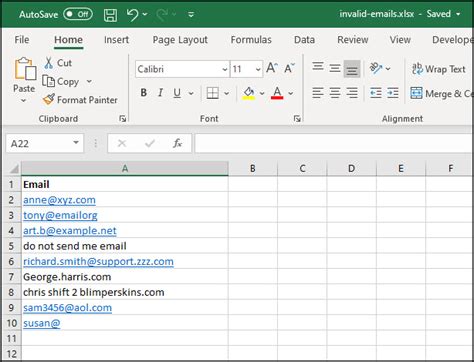 how to remove email address in excel
