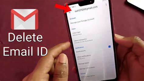 how to remove email id from the phone
