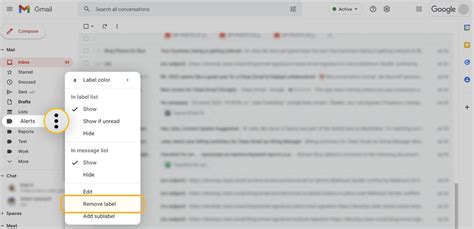 how to remove email labels in gmail