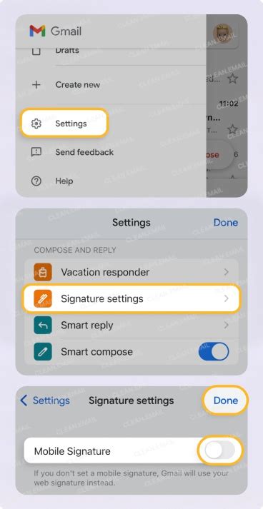 how to remove email signature from gmail on iphone
