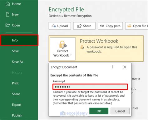 how to remove encryption from excel file