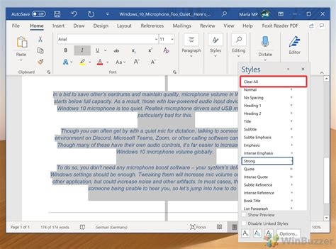 How to Remove Formatting in Word for Office 365