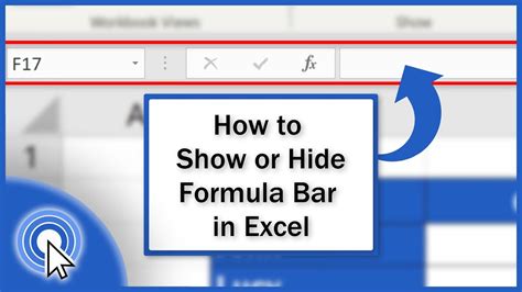 how to remove formula bar in excel