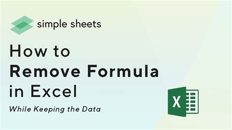how to remove formula link in excel
