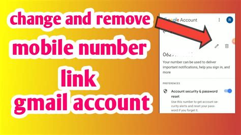 how to remove gmail from mobile number