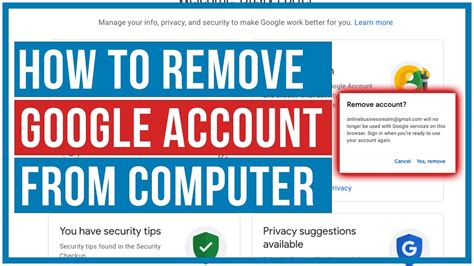 how to remove google account from apple computer