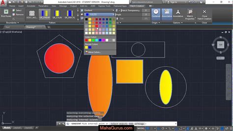 how to remove gradient in autocad