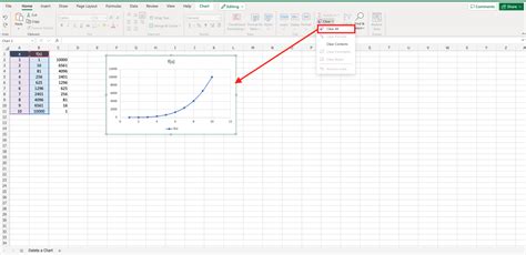 how to remove graph in excel