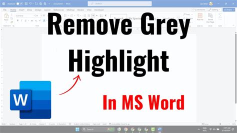 How To Remove Grey Highlight From Word Document
