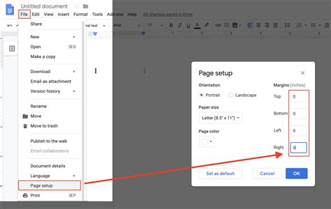 how to remove header and footer in google docs mobile