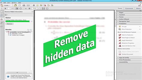how to remove hidden data in pdf