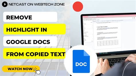 how to remove highlight from copied text in docs