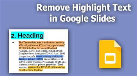 how to remove highlight in google slides
