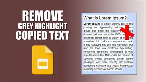 how to remove highlight in google slides from copied text