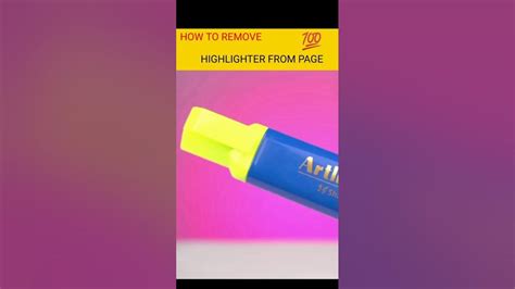 How To Remove Highlighter From Textbook