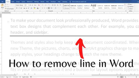 how to remove horizontal line in word