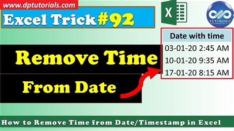 how to remove hours from time in excel
