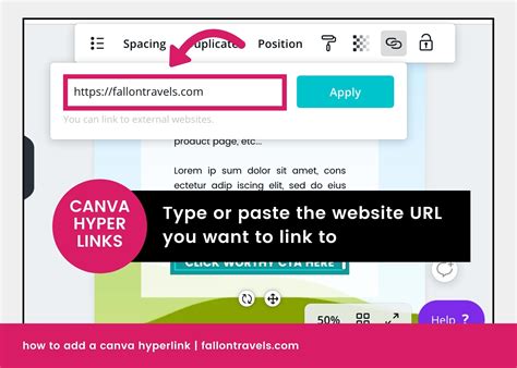 how to remove hyperlink in canva