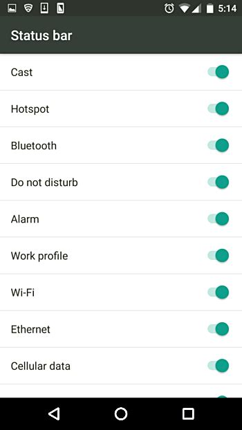 how to remove icon from status bar on android