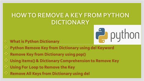 how to remove key and value from dictionary python