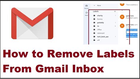 how to remove labels from my gmail