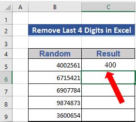 how to remove last 4 digits in excel