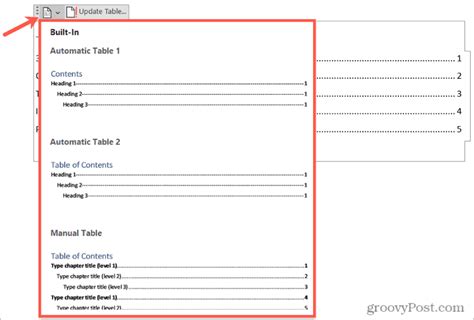 How To Remove Levels From Table Of Contents