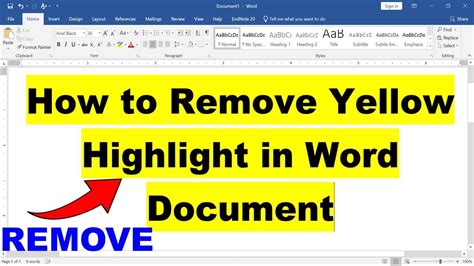 How To Remove Light Yellow Highlight In Word