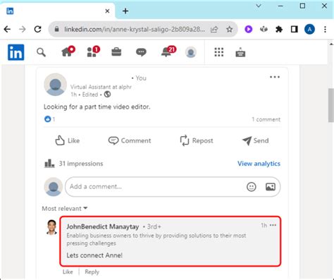 how to remove like on linkedin comment