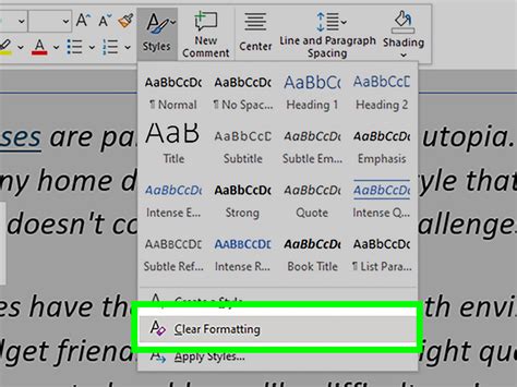 how to remove line through words in docs