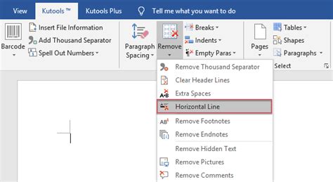 how to remove line under title in word